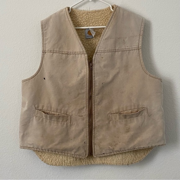 Carhartt Jackets & Coats Mens Vest Vintage 8s Carhartt Tan Duck